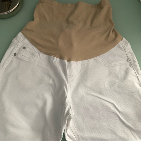 Maternity White Jeans size L cropped length - Picture 3 of 8